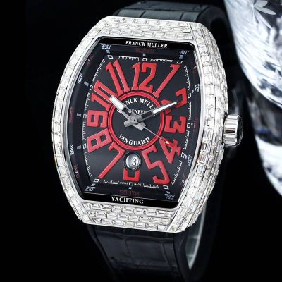 Franck Muller Factory V45 SC DT White / White Gold with diamonds steel case Diameter 54mm watch